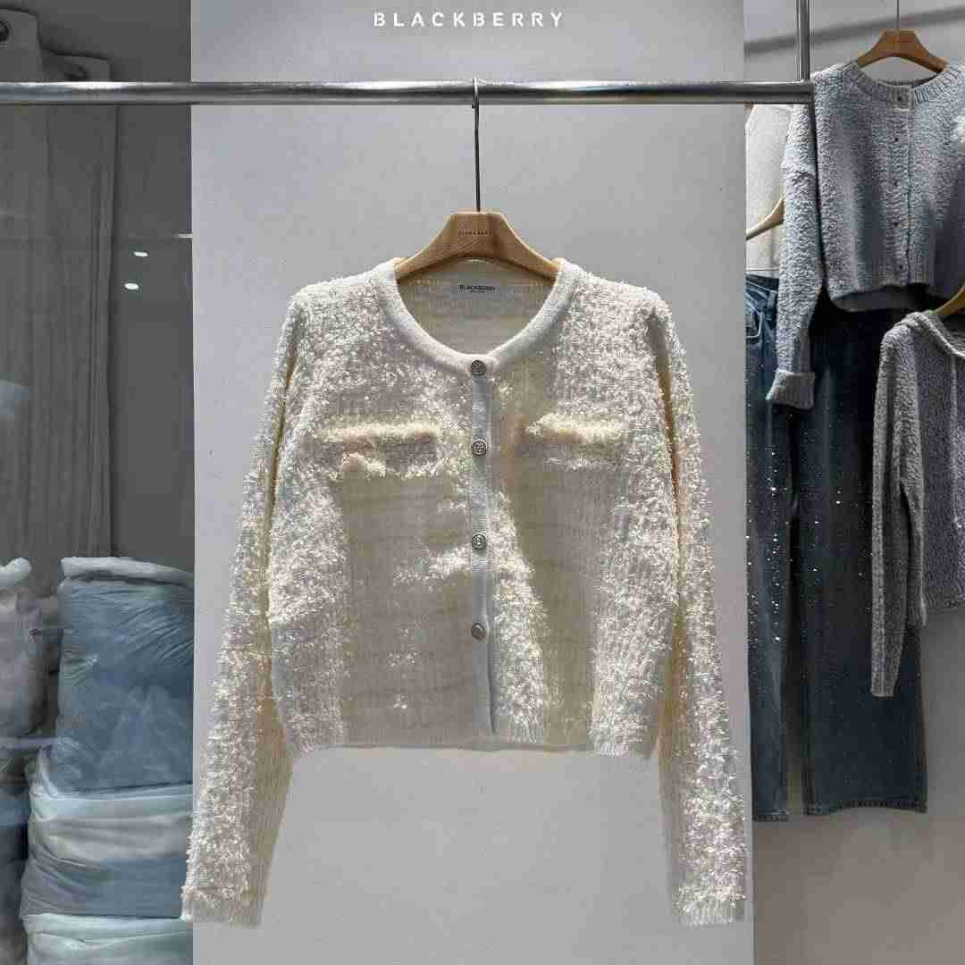 BLACKBERRY韓國代購㊣女士新款時尚職業熱賣25秋冬針織衫口袋BLACKBERRY針織衫