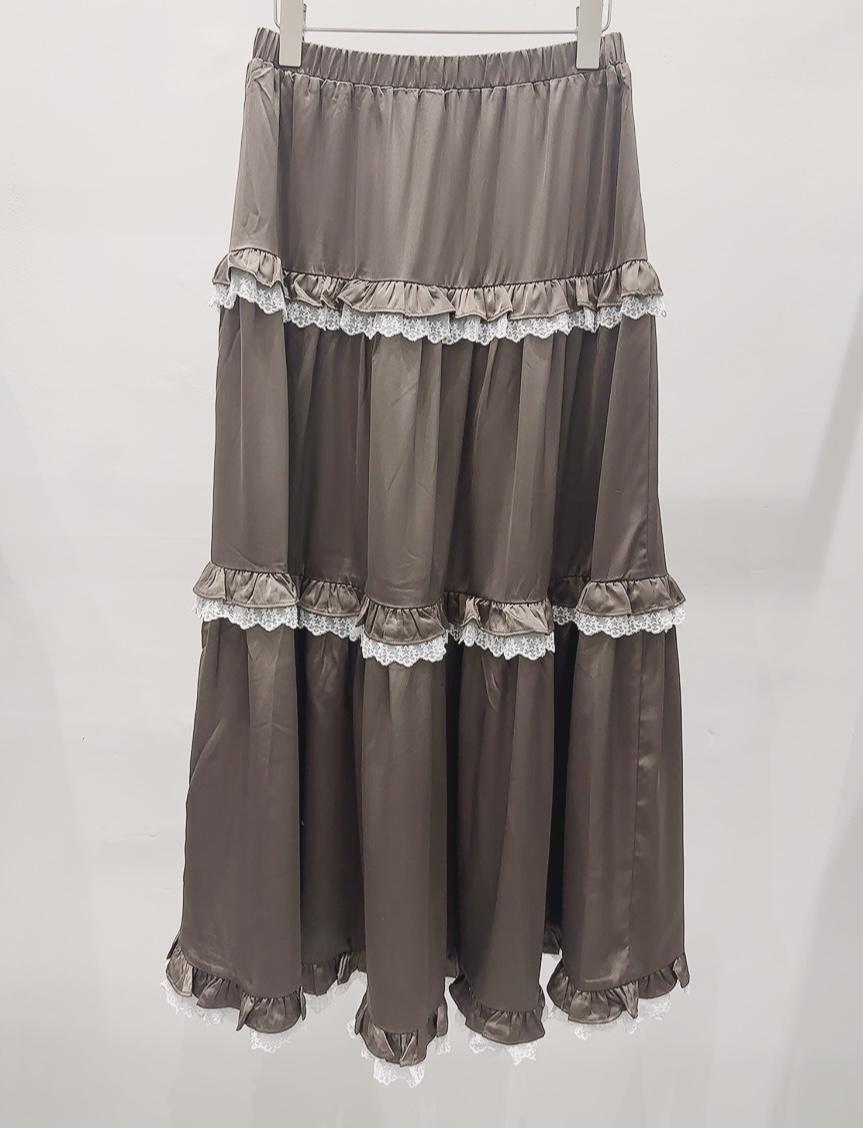 AWESOME-P東大門㊣代購女裝新款休閑推薦人氣真品長裙緞面AWESOME-P長裙