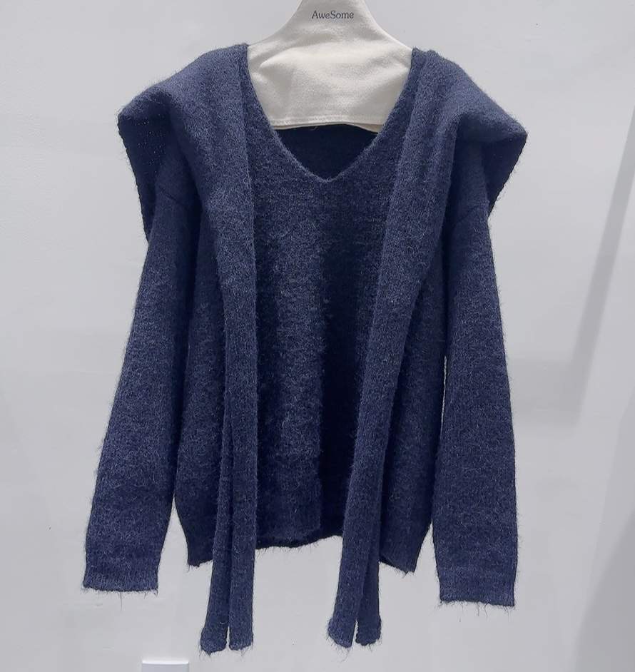 AWESOME-P東大門㊣直郵女士新款25秋冬套裝含圍巾兩件套披肩AWESOME-P套裝