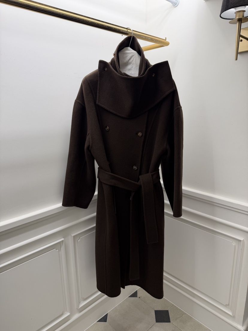 ETER韓國代購㊣女裝新品時尚休閑中長款大衣含腰帶高領圍巾eter/VERSO中長款大衣