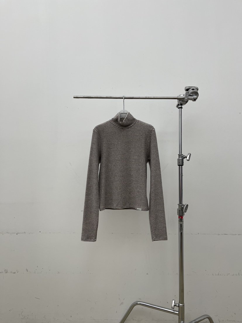 ATMOSPHERE東大門㊣實拍女裝新品職業25秋冬長袖T恤抓絨條紋ATMOSPHERE/BLING長袖T恤