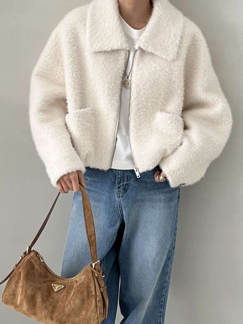 DEMAR韓國代購㊣女士新品人氣熱賣時尚休閑推薦職業夾克毛絨DEMAR夾克