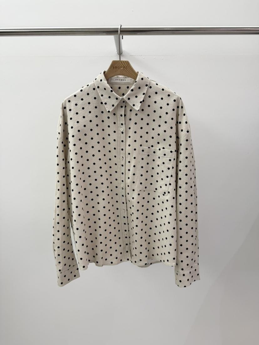 BROWNS-P韓國代購㊣女裝新款人氣休閑職業襯衫蕾絲衫抓絨混紡BROWNS-P襯衫/蕾絲衫