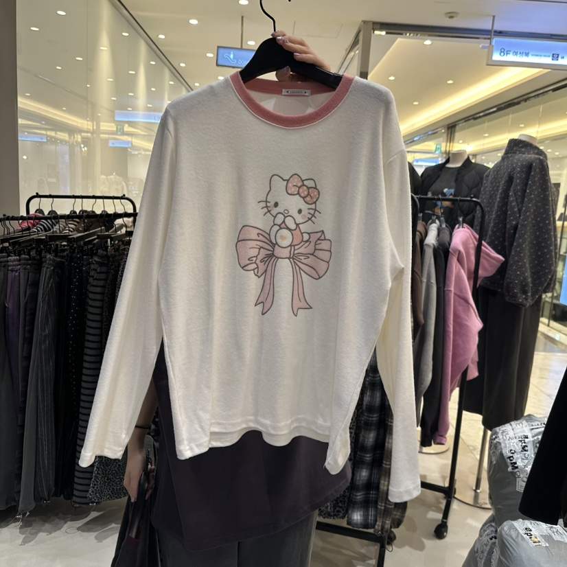 CREDITO韓國代購㊣女裝新款熱賣休閑推薦時尚25秋冬長袖T恤CREDITO長袖T恤