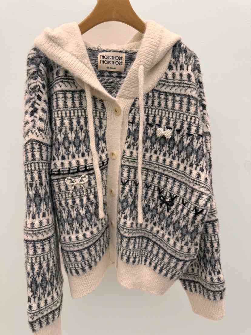 THORE韓國直郵㊣女裝新款推薦25秋冬職業休閑人氣時尚針織衫THORE針織衫