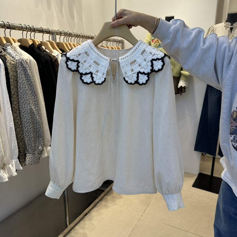 2nd B-S東大門㊣實拍女裝新品推薦25秋冬熱賣人氣襯衫蕾絲衫2nd B-S襯衫/蕾絲衫