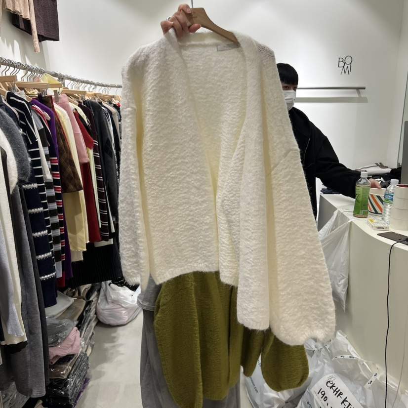 BY BOMI東大門㊣代購女士新品時尚職業針織衫插肩開衫燈籠BY BOMI針織衫