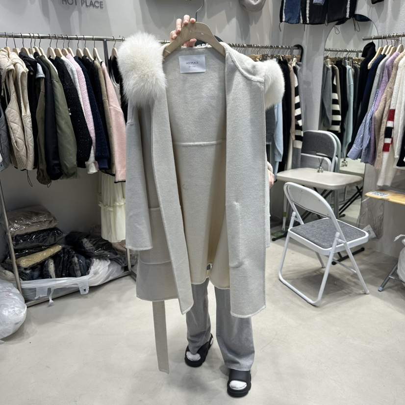 HOT PLACE東大門㊣實拍女裝新品熱賣職業推薦中長款大衣浣熊HOT PLACE_ISSUE/DREAM GIRIS中長款大衣