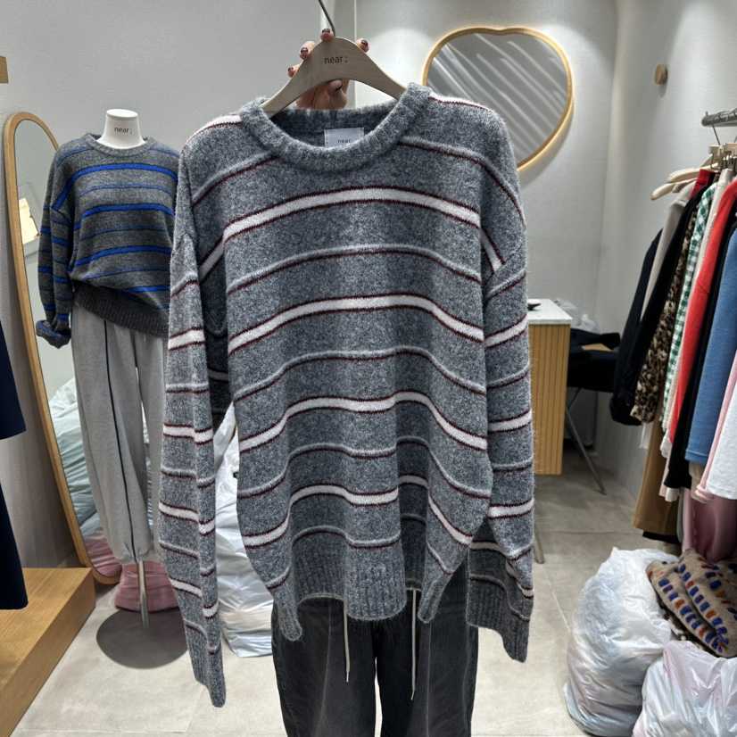 NEAR韓國直郵㊣女裝新品熱賣推薦時尚職業休閑針織衫單排扣NEAR針織衫