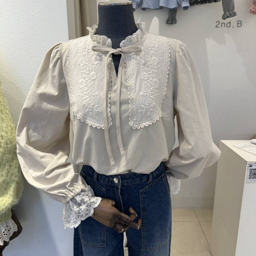 2nd B-S韓國代購㊣女裝新款熱賣25秋冬推薦職業襯衫蕾絲衫2nd B-S襯衫/蕾絲衫