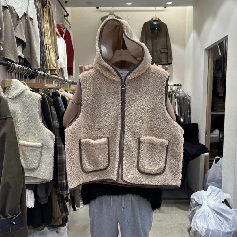 HOLYBANANA韓國直郵㊣女士新款時尚推薦熱賣25秋冬馬甲連帽groovy.H/HOLYBANANA馬甲