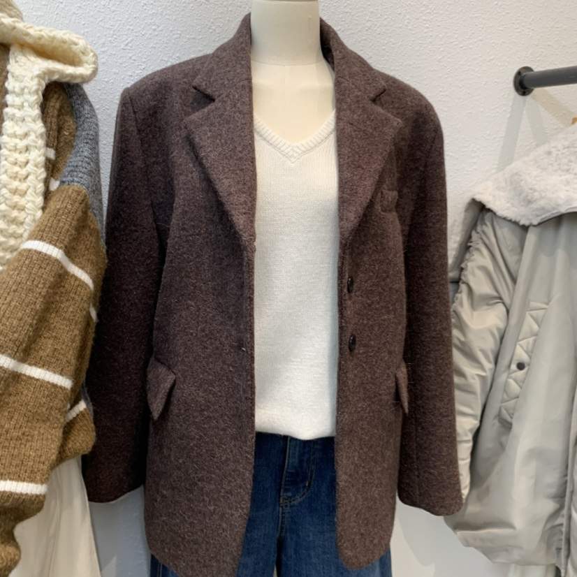 ALMOND PEPE韓國代購㊣女裝新款時尚25秋冬職業夾克不含內搭ALMOND PEPE夾克