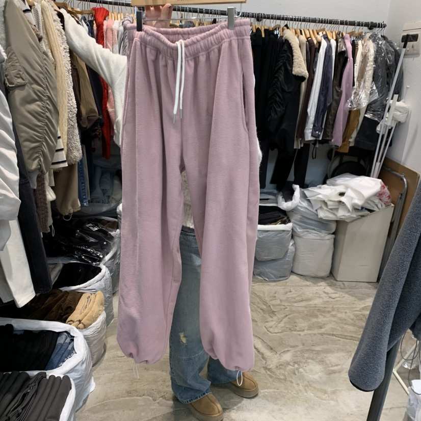 ALMOND PEPE東大門㊣代購女士新品休閑人氣職業休閑褲抓絨ALMOND PEPE休閑褲