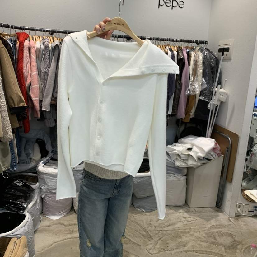 ALMOND PEPE韓國代購㊣女裝新款推薦休閑時尚熱賣針織衫開衫ALMOND PEPE針織衫