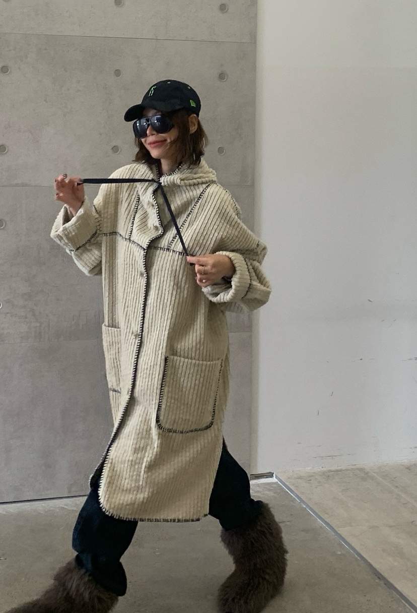 PARIS MATCH韓國代購㊣女裝新款職業時尚休閑25秋冬中長款大衣PARIS MATCH中長款大衣