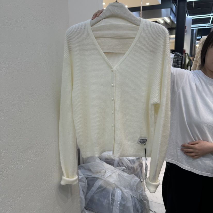 WASHBLUE韓國代購㊣女裝新款熱賣休閑推薦職業針織衫開衫紐扣WASHBLUE針織衫