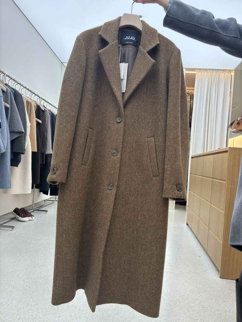 JUJU東大門㊣代購女裝新款休閑人氣職業推薦時尚中長款大衣JUJU中長款大衣