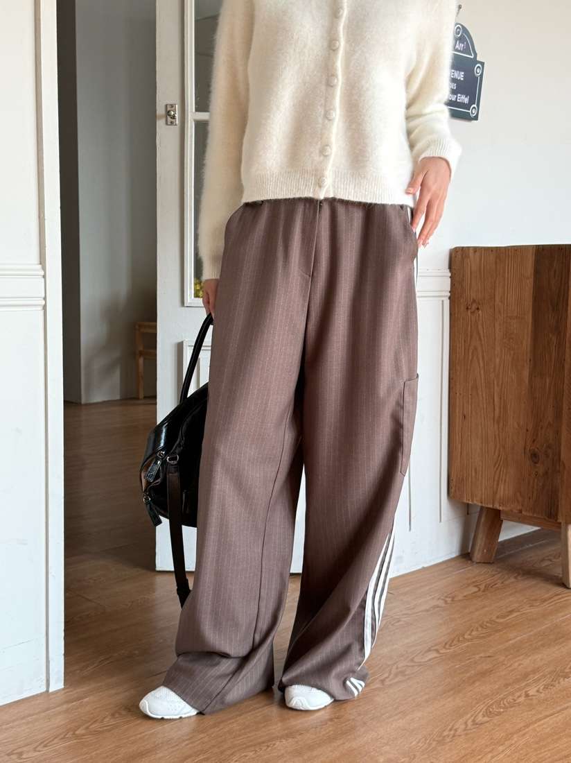 MARKE-P東大門㊣直郵女裝新款人氣職業推薦休閑褲羊毛條紋MARKE-P休閑褲