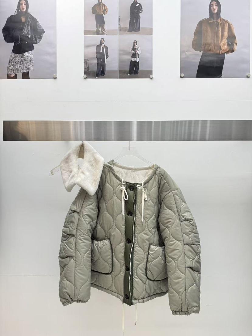 AMOOD東大門㊣實拍女士新品25秋冬短款棉服可拆卸兩面穿雙面AMOOD短款棉服
