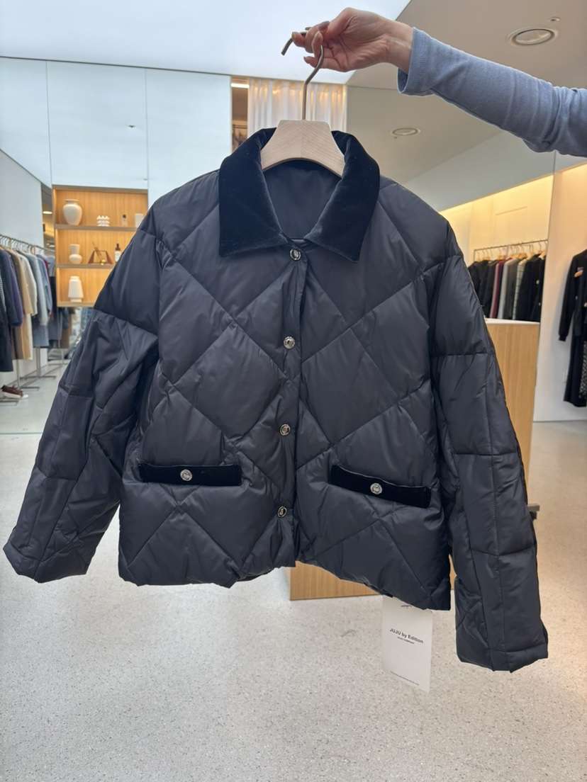 JUJU東大門㊣直郵女裝新品職業時尚熱賣休閑短款羽絨服天鵝絨JUJU短款羽絨服