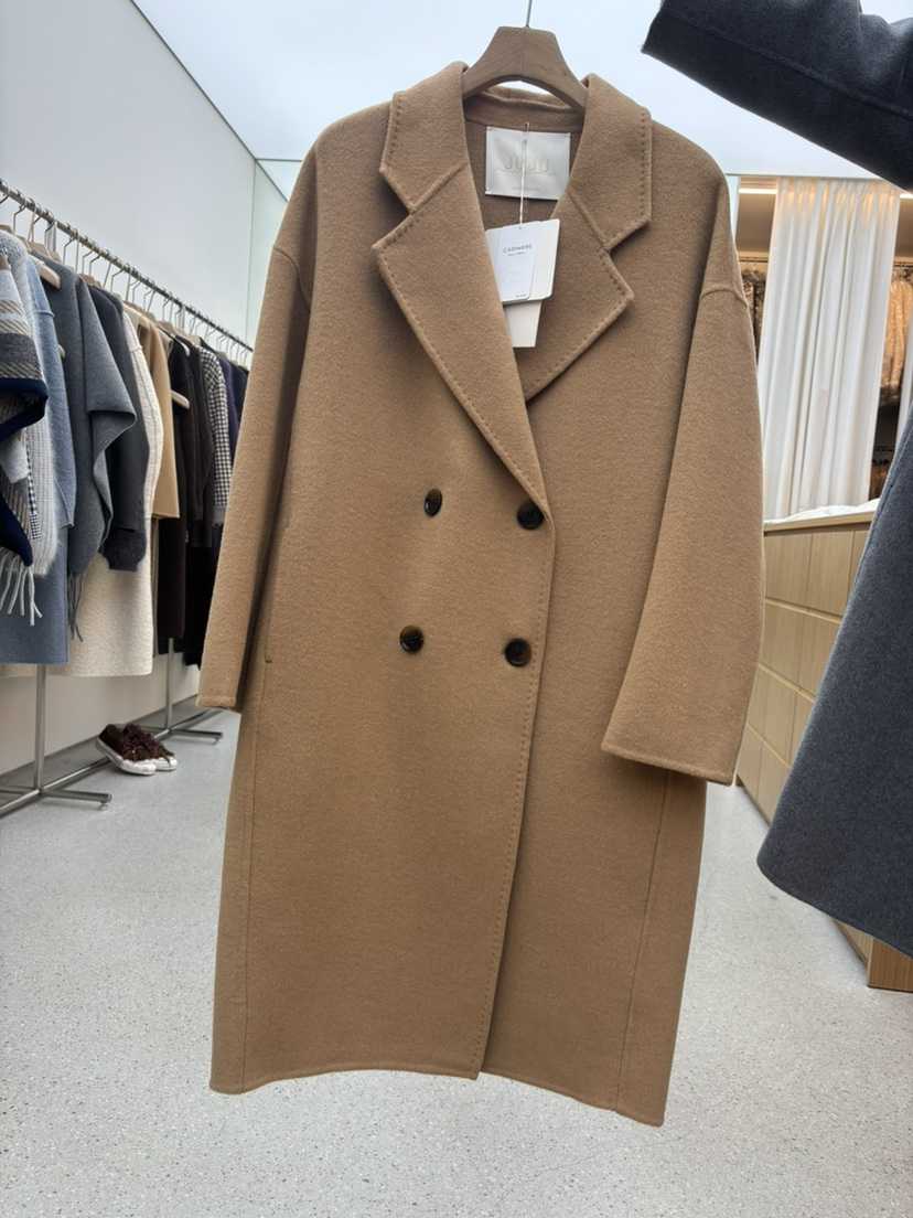 JUJU韓國直郵㊣女士新品休閑人氣職業時尚熱賣25秋冬中長款大衣JUJU中長款大衣