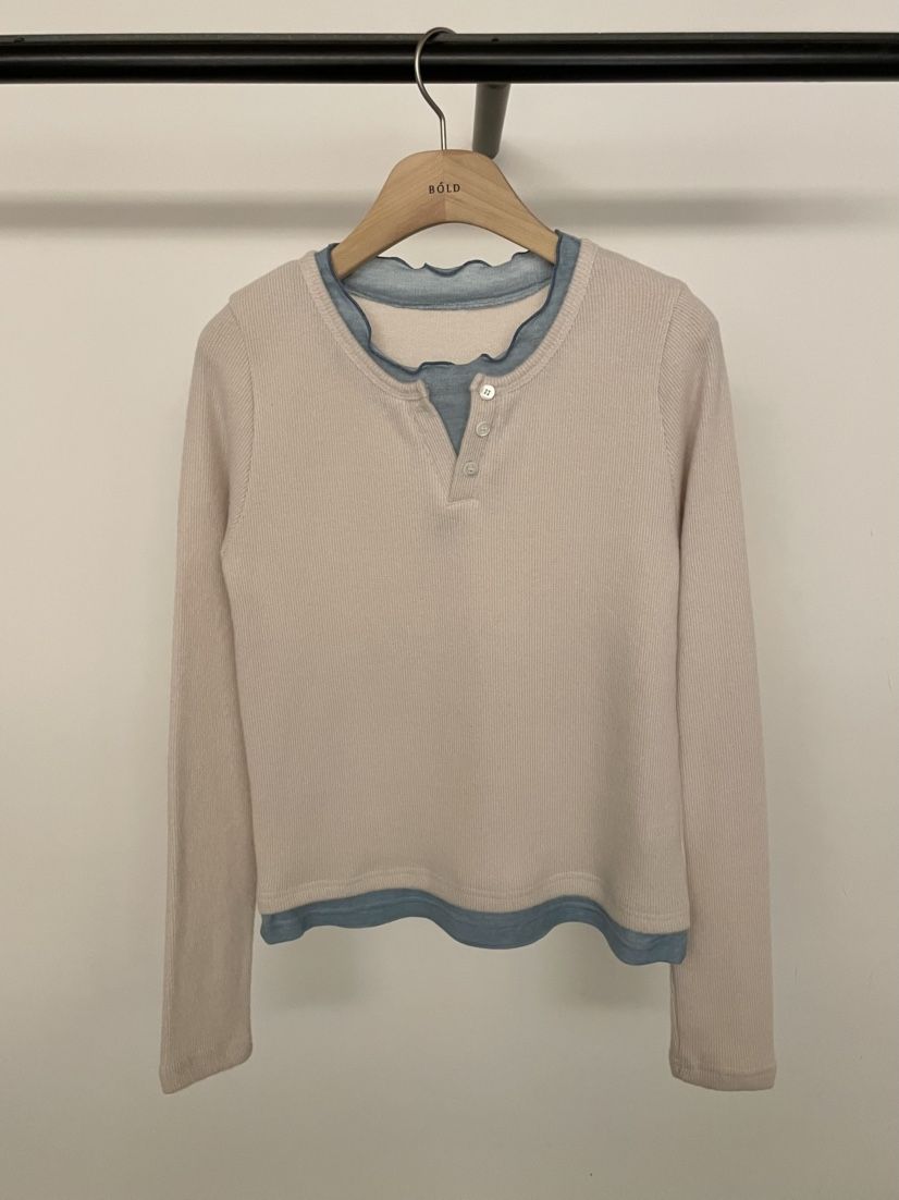 BOLD-A韓國代購㊣女裝新款熱賣推薦時尚休閑職業人氣長袖T恤RE BOLD長袖T恤