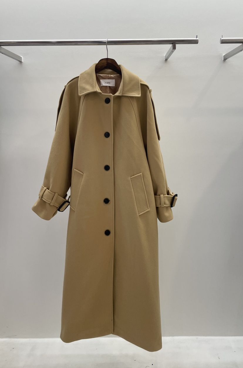 PAIRING韓國直郵㊣女士新品休閑人氣熱賣25秋冬中長款大衣含腰帶PAIRING中長款大衣