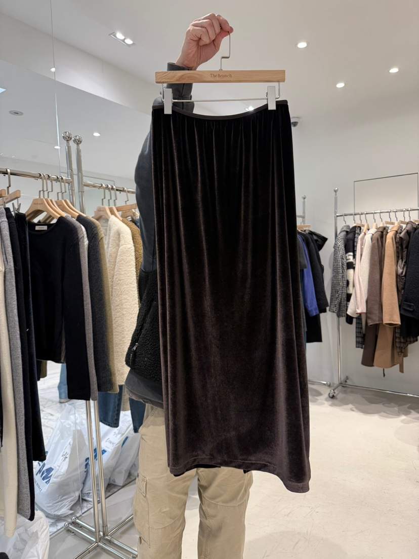 THE BRUNCH韓國直郵㊣女裝新款25秋冬職業人氣熱賣長裙天鵝絨THE BRUNCH長裙