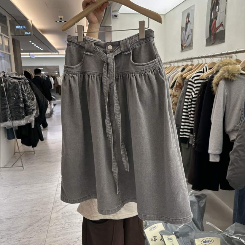 CHAV韓國代購㊣女士新款推薦職業人氣熱賣25秋冬長裙含腰帶CHAV長裙