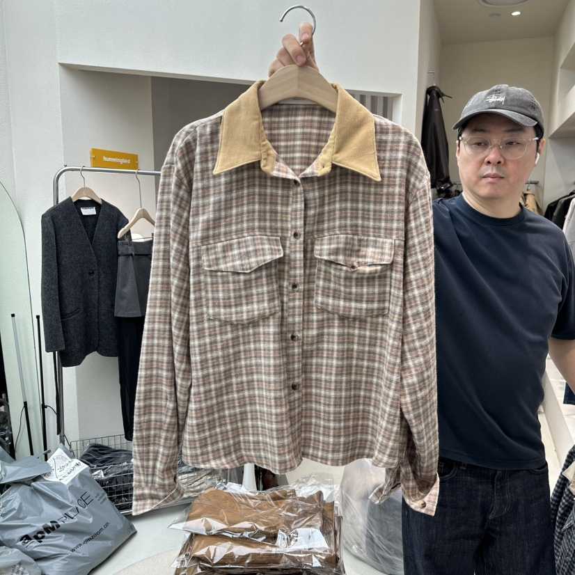 HUMMING BIRD東大門㊣直郵女裝新品職業25秋冬襯衫蕾絲衫格子HUMMING BIRD襯衫/蕾絲衫