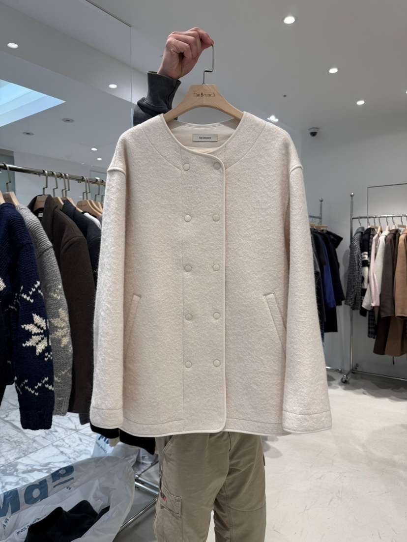 THE BRUNCH韓國代購㊣女士新款25秋冬人氣推薦短款大衣雙層THE BRUNCH短款大衣