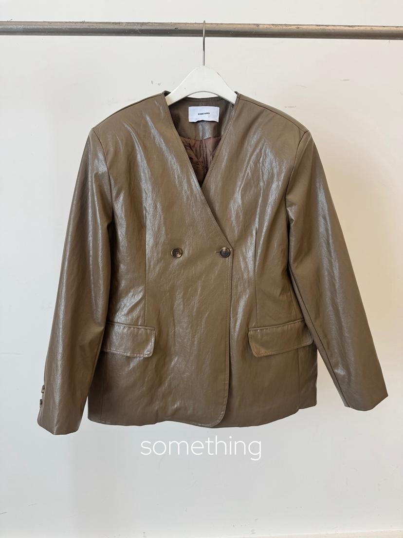 SOMETHING-L/FANCY東大門㊣實拍女士新品推薦人氣夾克皮革SOMETHING-L/FANCY夾克