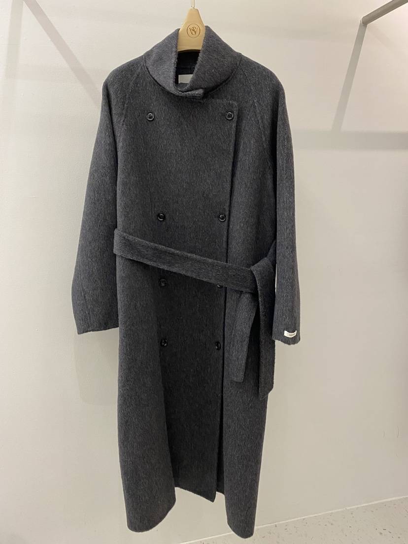 WEAUE SELVAGE東大門㊣實拍女士新品人氣中長款大衣含腰帶WEAUE SELVAGE中長款大衣