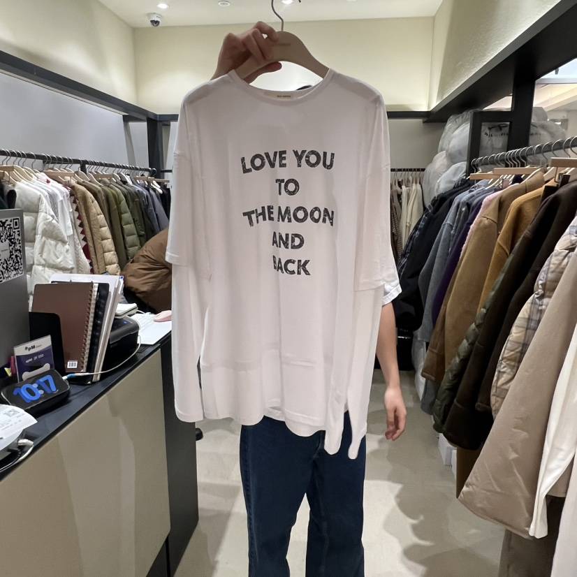 SELF SERVICE韓國代購㊣女士新款休閑推薦人氣長袖T恤假兩件SELF SERVICE長袖T恤