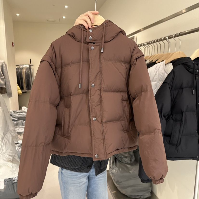 PLAMM韓國代購㊣女裝新品人氣時尚25秋冬短款羽絨服連帽鴨絨PLAMM短款羽絨服