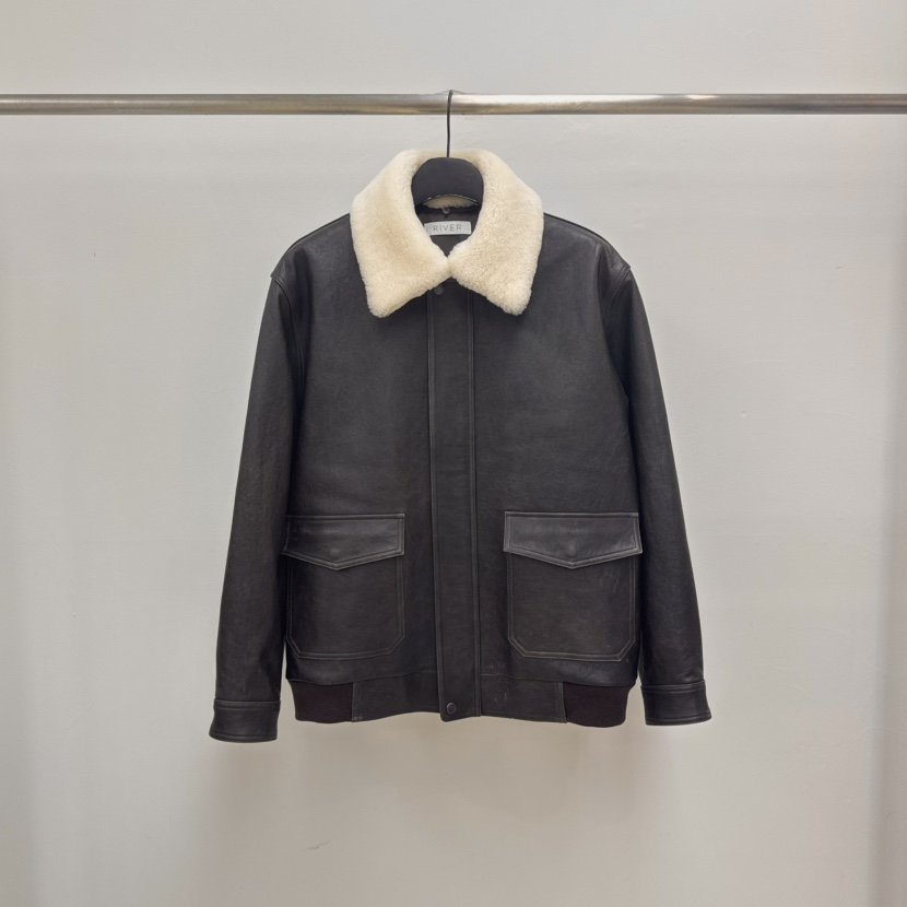 RIVER韓國直郵㊣女士新款熱賣推薦25秋冬休閑人氣皮衣可拆卸WATER/RIVER皮衣