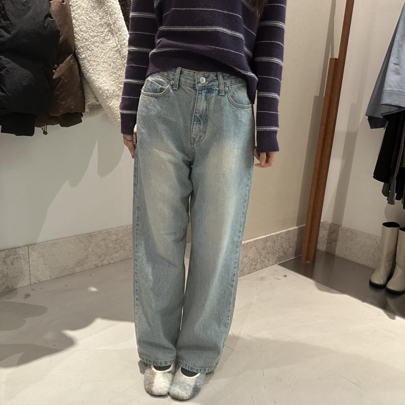 ANDMORE BUTTON韓國直郵㊣女士新款推薦牛仔褲寬松牛仔水洗ANDMORE BUTTON牛仔褲