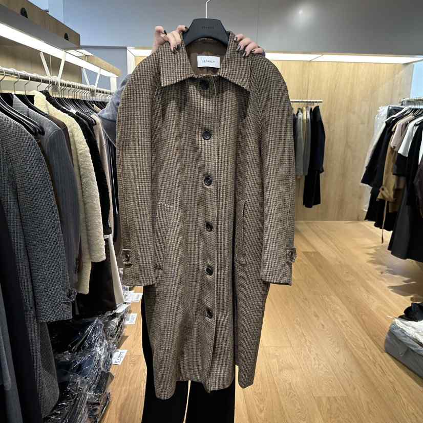 LEFANCY東大門㊣代購女士新品休閑人氣25秋冬長款風衣插肩袖LEFANCY長款風衣