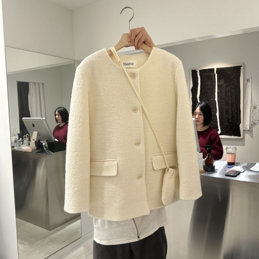 HAUTTE-P東大門㊣代購女裝新款熱賣推薦25秋冬短款大衣含包HAUTTE短款大衣