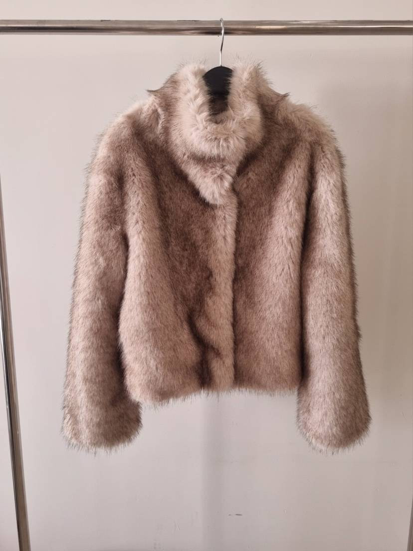 VERANDA東大門㊣代購女士新品時尚休閑推薦短款大衣生態毛毛皮VERANDA短款大衣