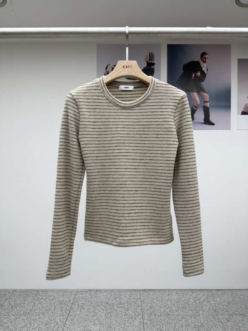 MADE-P韓國代購㊣女士新品休閑熱賣職業時尚人氣推薦長袖T恤MADE-P長袖T恤