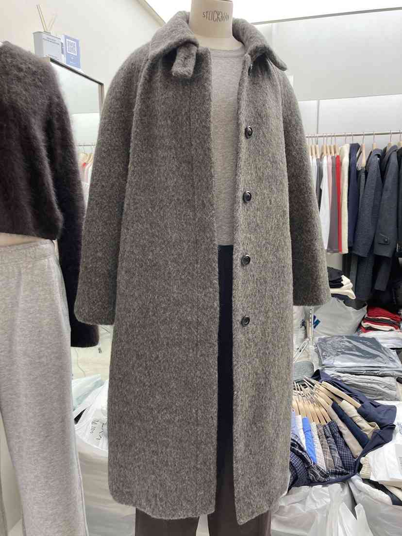 CURVY韓國直郵㊣女裝新品人氣25秋冬推薦時尚中長款大衣羊駝CURVY中長款大衣