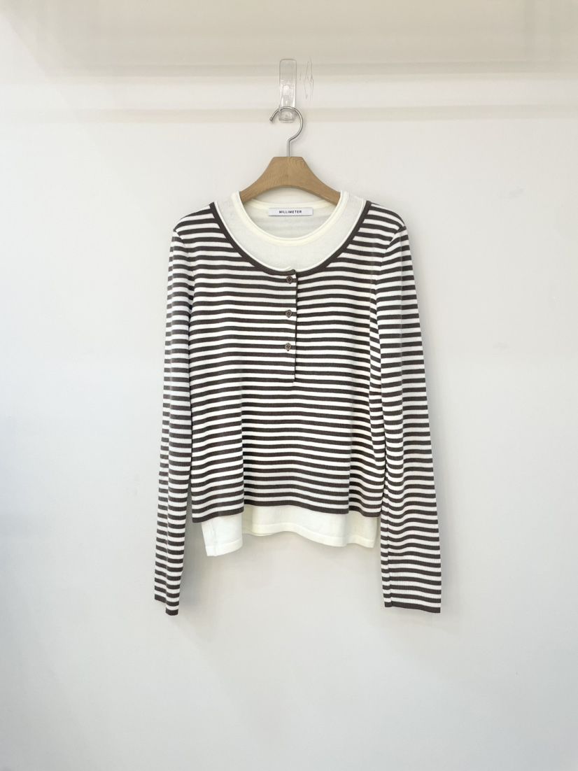 MILLIMETER東大門㊣直郵女士新品職業休閑人氣針織衫假兩件MILLIMETER/MGML針織衫