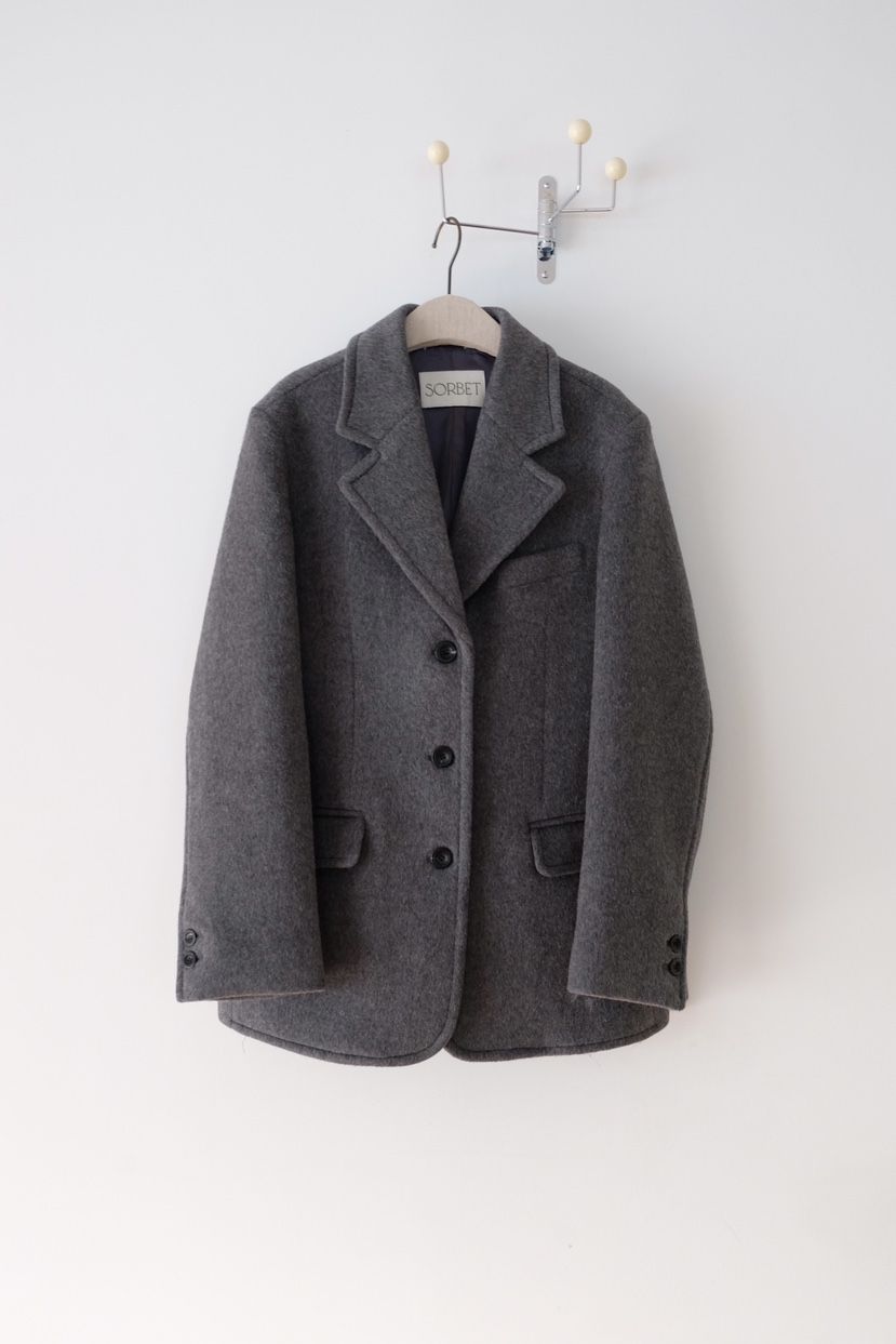 SORBET韓國直郵㊣女裝新款職業熱賣時尚25秋冬人氣夾克羊毛SORBET/flat white夾克