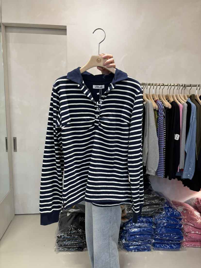 LIVE AID-P韓國代購㊣女士新品25秋冬熱賣人氣推薦長袖T恤LIVE AID-P長袖T恤