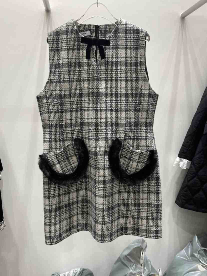 ANNA VERRY-P韓國直郵㊣女裝新款推薦時尚25秋冬連衣裙口袋ANNA VERRY-P連衣裙