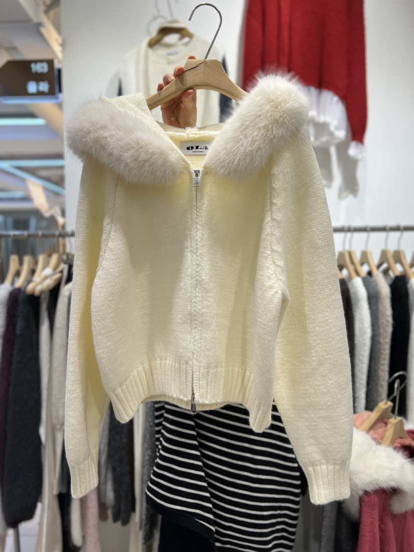 OLA韓國直郵㊣女裝新品休閑人氣時尚推薦熱賣針織衫連帽衫貂絨mellor/OLA針織衫