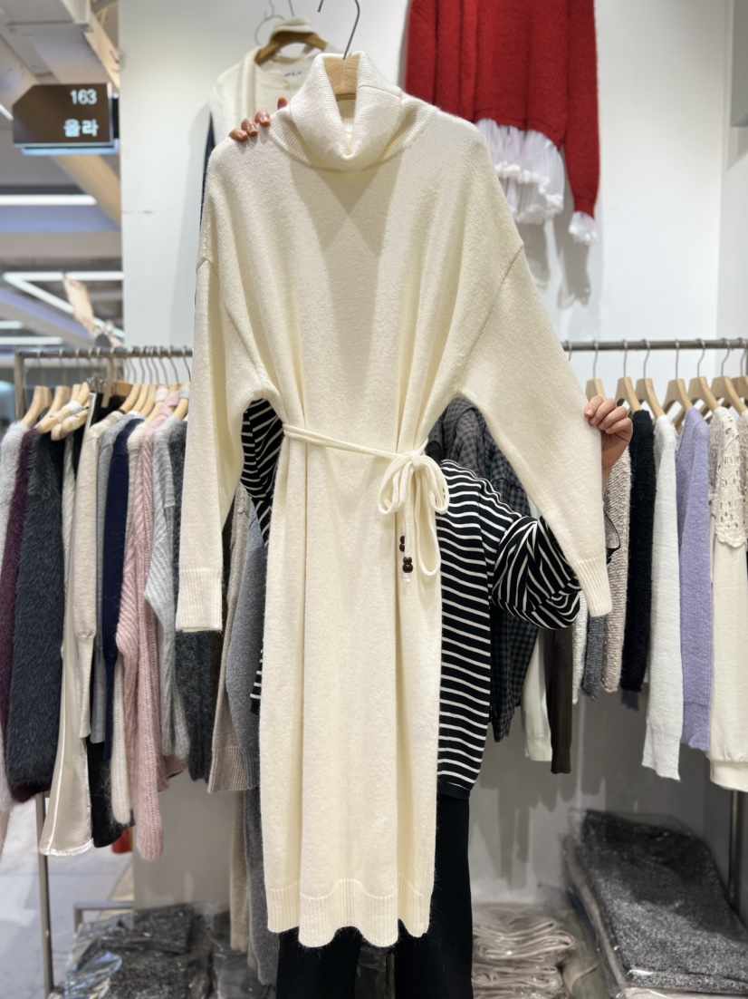 OLA東大門㊣直郵女士新款職業時尚25秋冬休閑推薦連衣裙高領mellor/OLA連衣裙