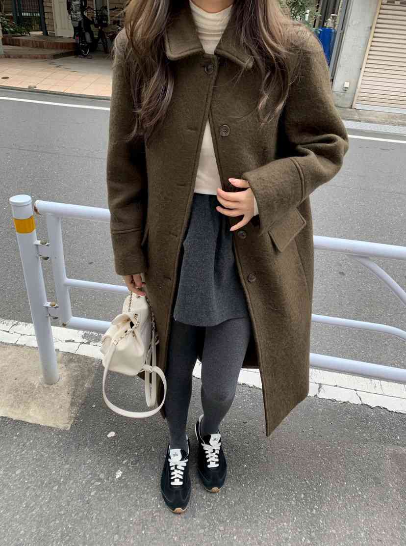 RIETTE韓國直郵㊣女士新品職業25秋冬休閑時尚人氣中長款大衣RIETTE中長款大衣