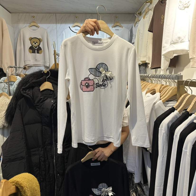 COCO HOLIC韓國代購㊣女裝新品休閑熱賣25秋冬人氣長袖T恤COCO HOLIC長袖T恤